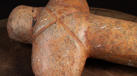 Detail of a Taíno stone artifact
